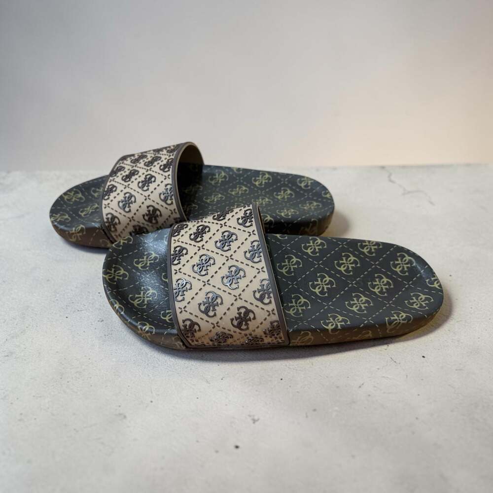 Guess Logo Pattern Slide Sandals